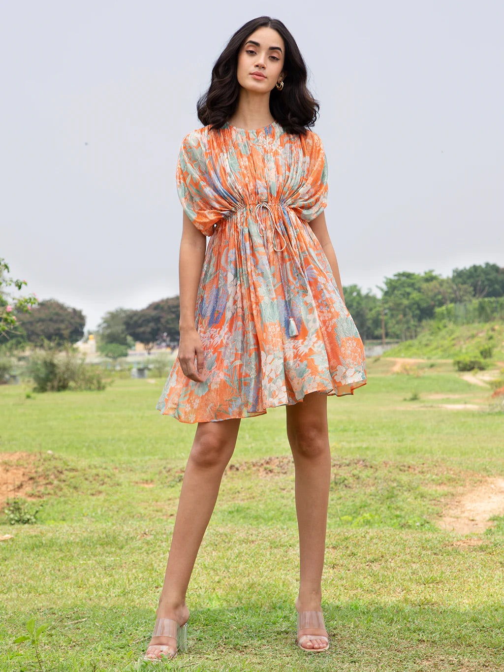 ORANGE DAISY SHORT KAFTAN