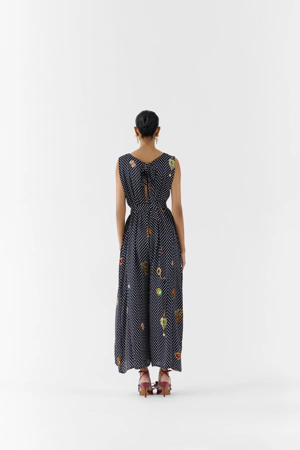 Pearl/Onyx Polka Dot Jumpsuit