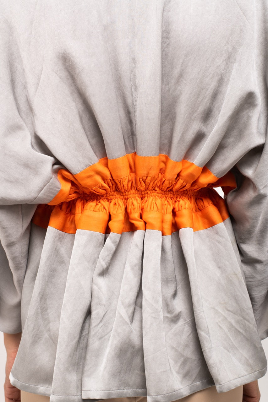 Grey-Orange Free Size Short Cape