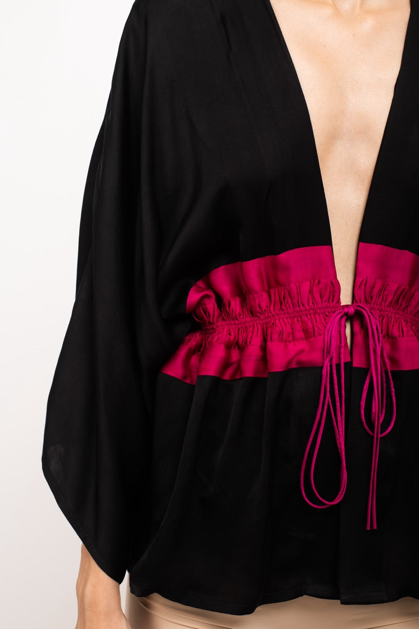 Black-Wine Free Size Short Cape