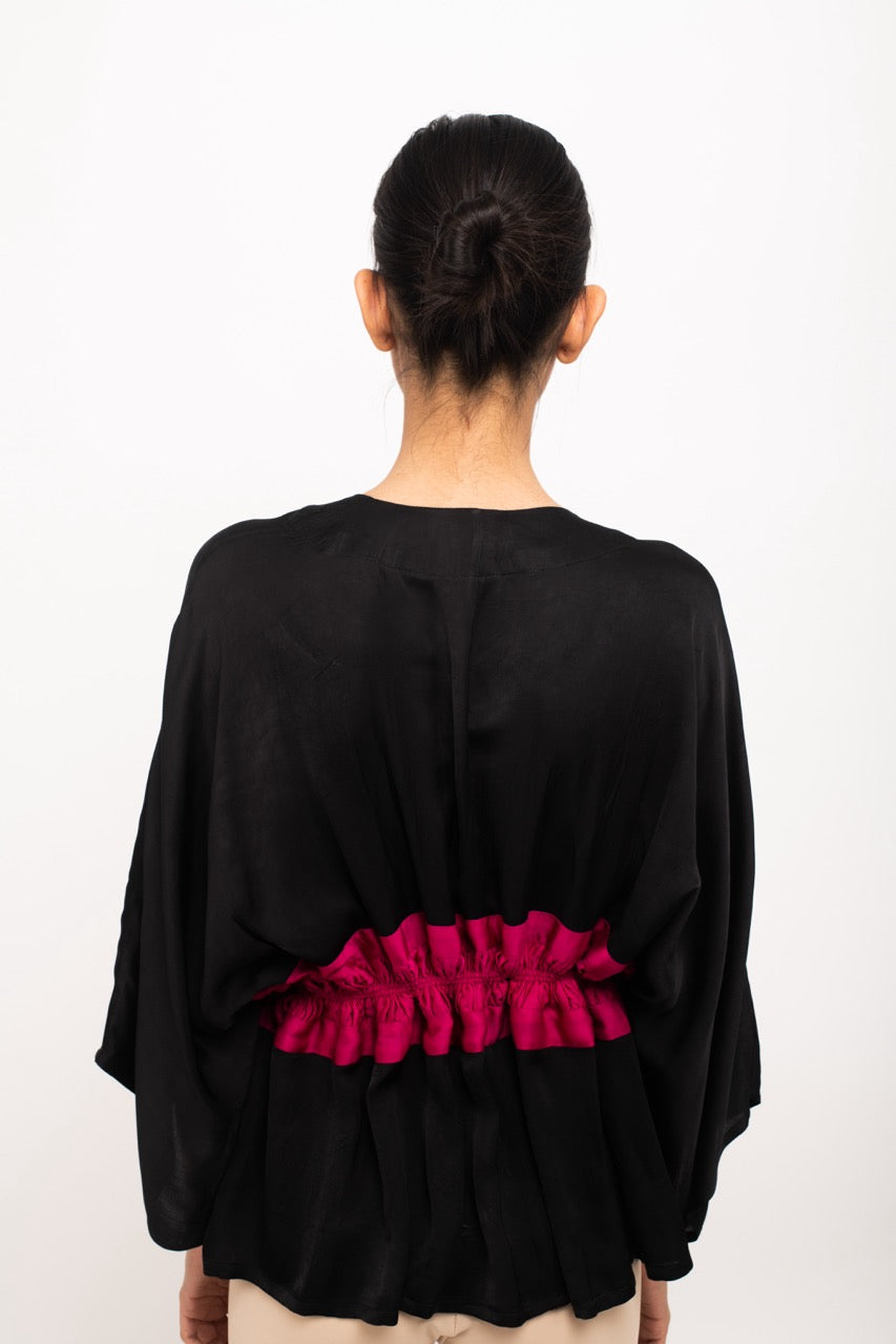 Black-Wine Free Size Short Cape