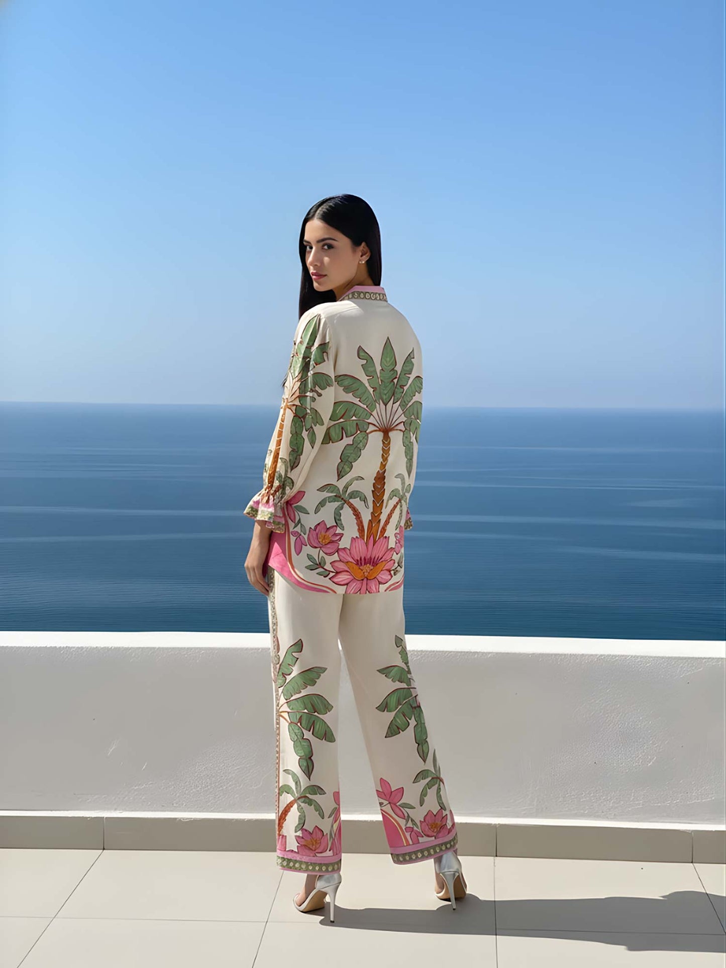 Palm Printed Trouser Set| Shirt| Pant