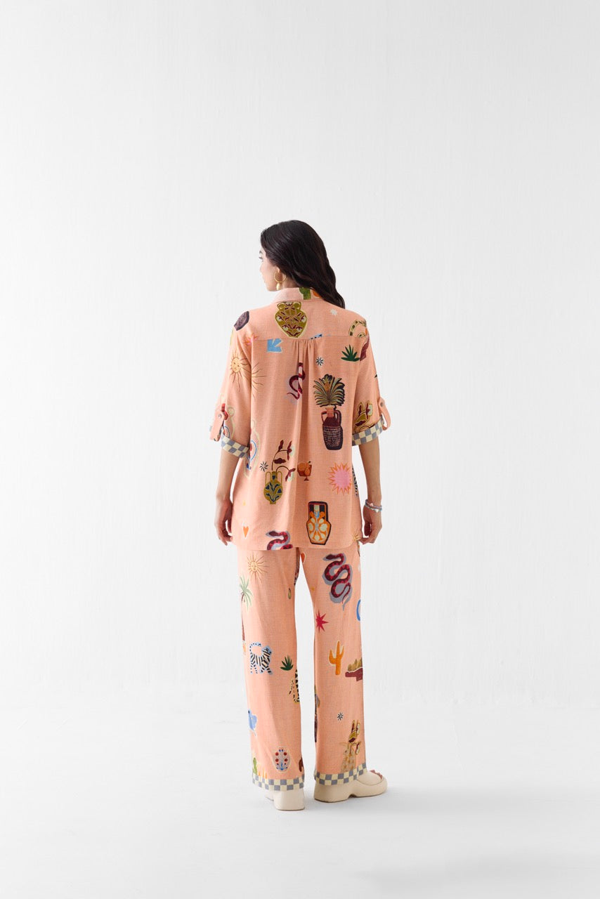 Pottery Shirt And Trousers Co-ord Set