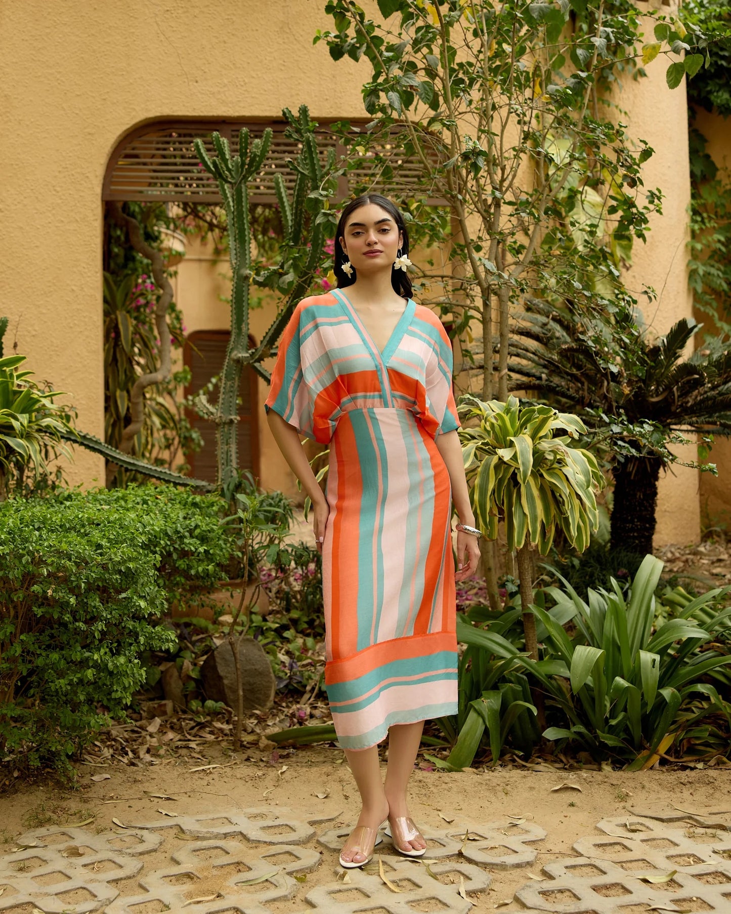 The Candy fern kaftan dress