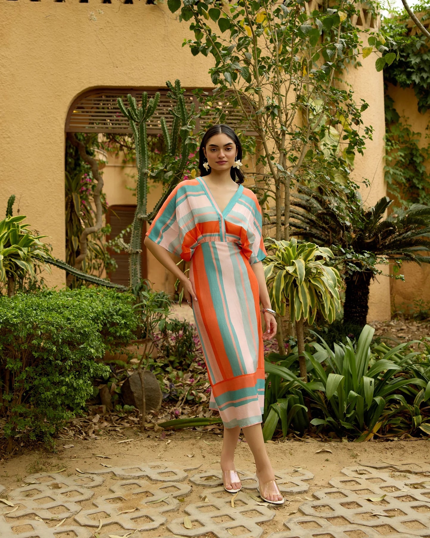 The Candy fern kaftan dress