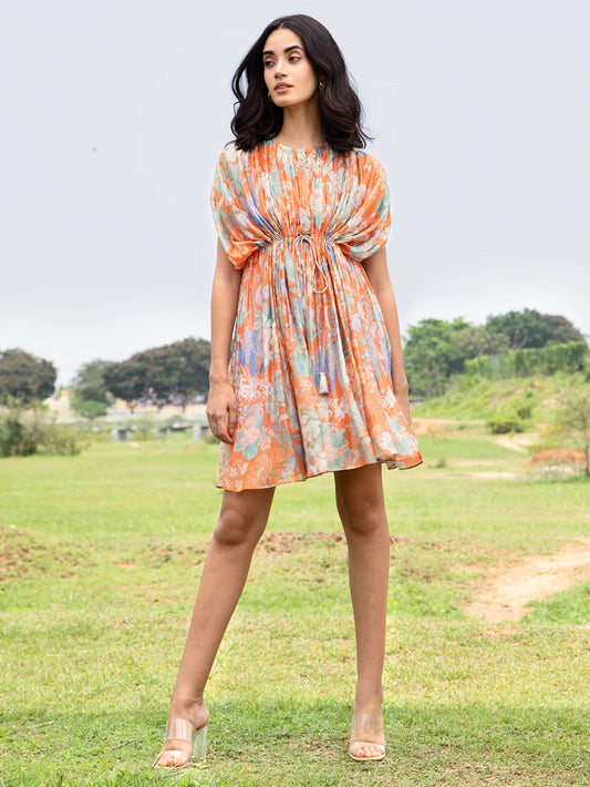 ORANGE DAISY SHORT KAFTAN