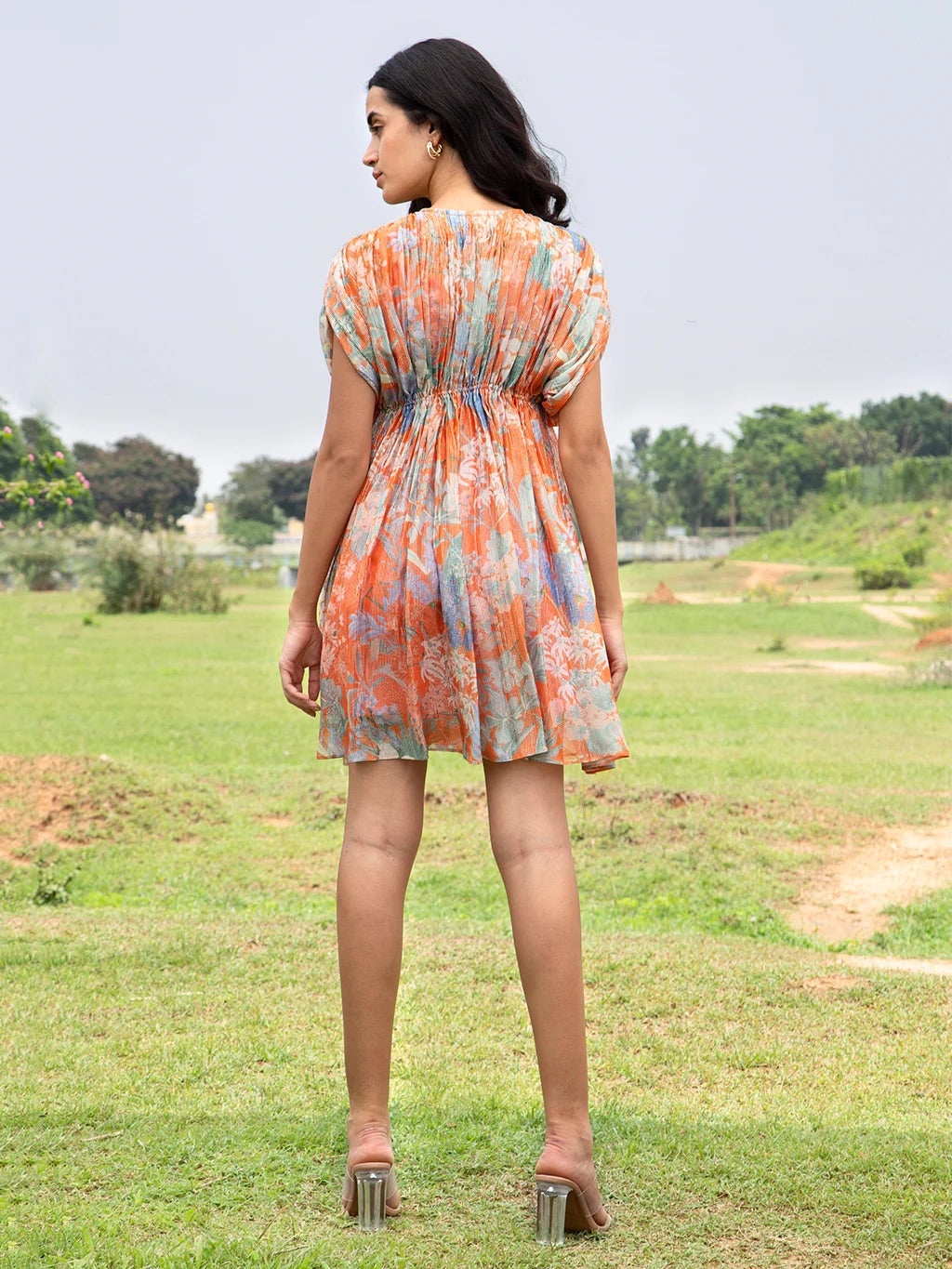 ORANGE DAISY SHORT KAFTAN