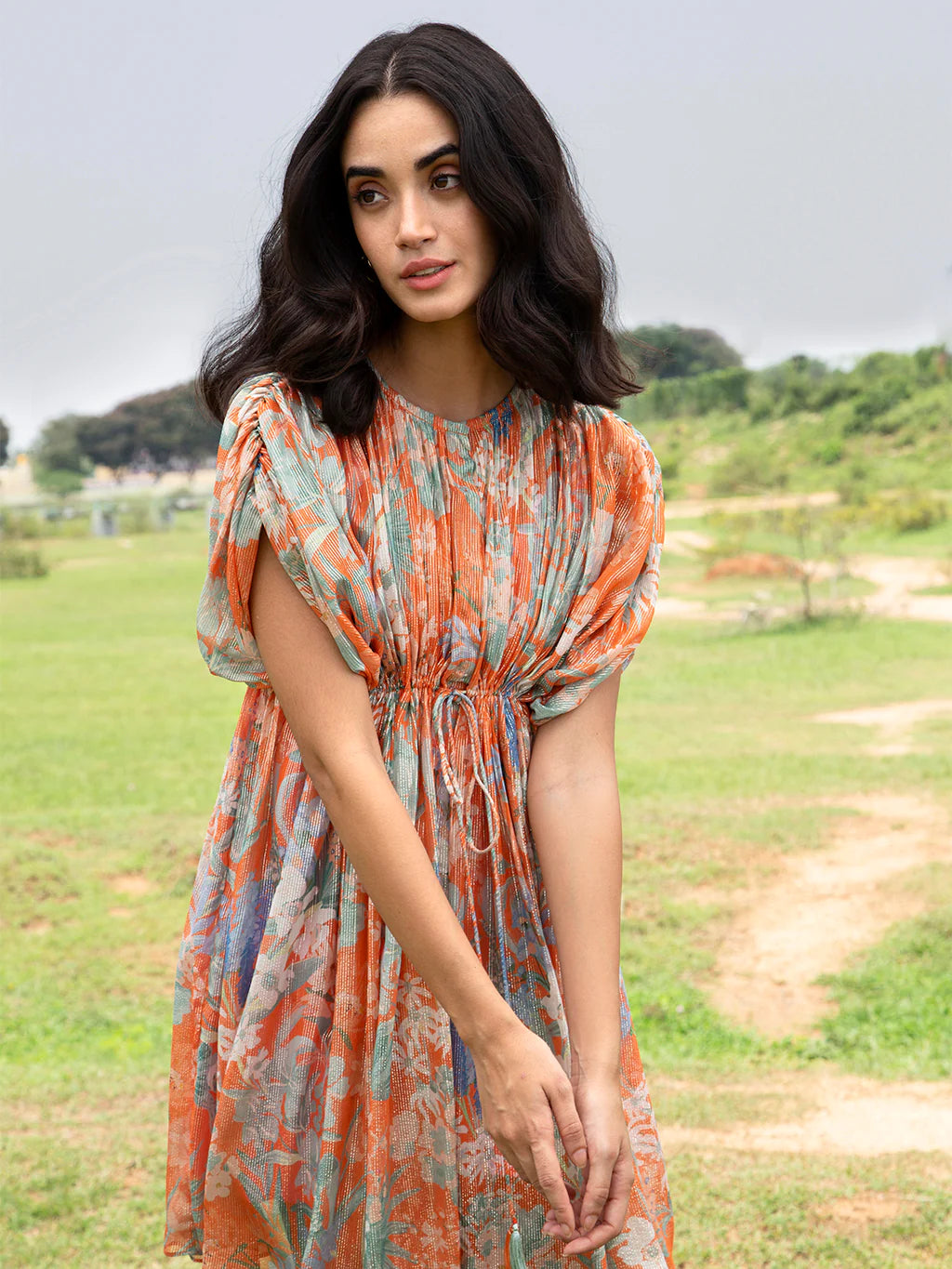 ORANGE DAISY SHORT KAFTAN