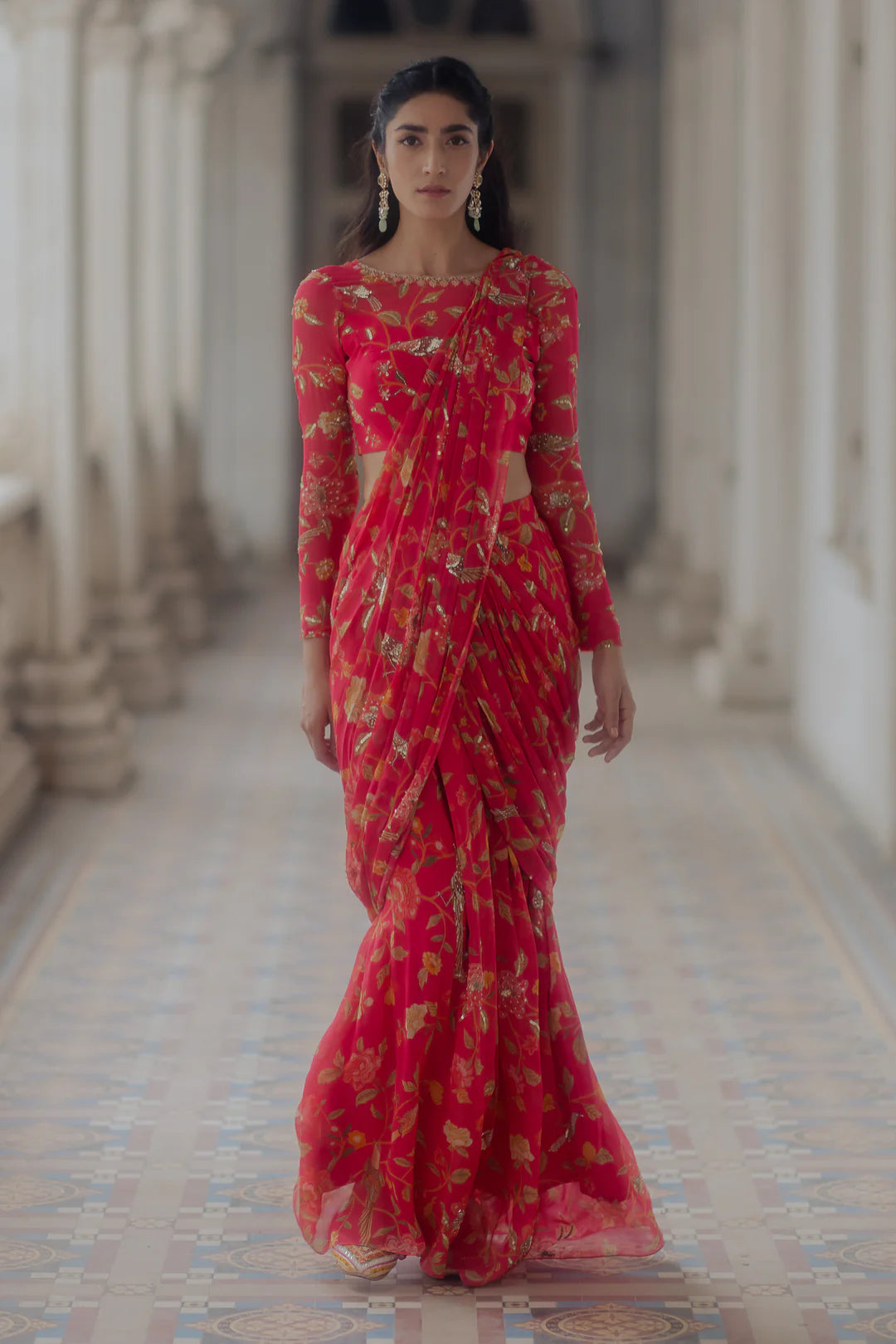 Alia Bhatt in the ALAIA SAREE SET