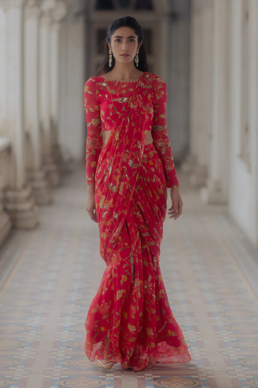 Alia Bhatt in the ALAIA SAREE SET