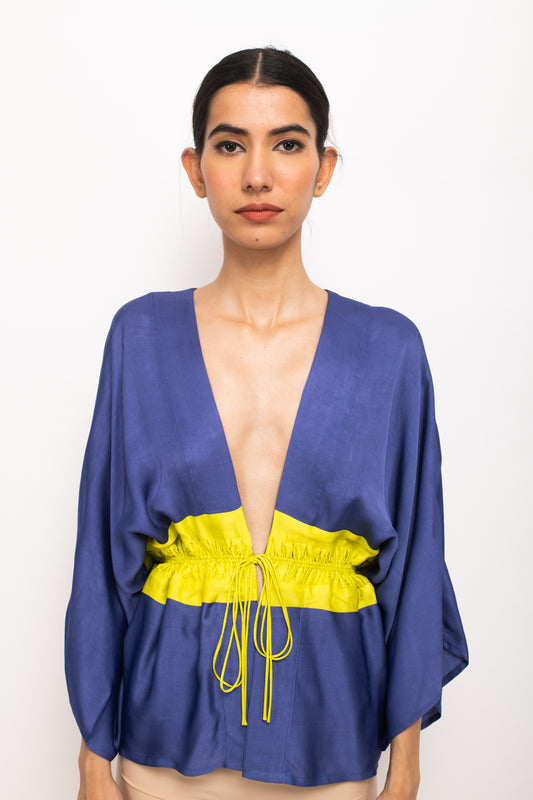 Blue-Neon Free Size Short Cape