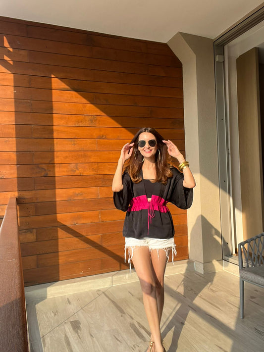 Black-Wine Free Size Short Cape