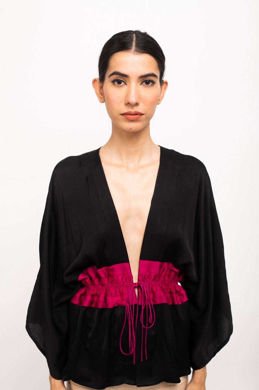 Black-Wine Free Size Short Cape