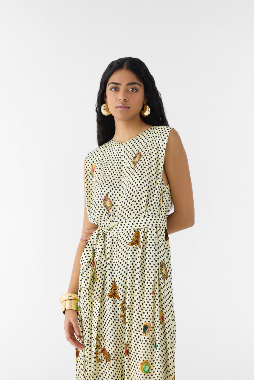 Pearl/Onyx Polka Dot Jumpsuit