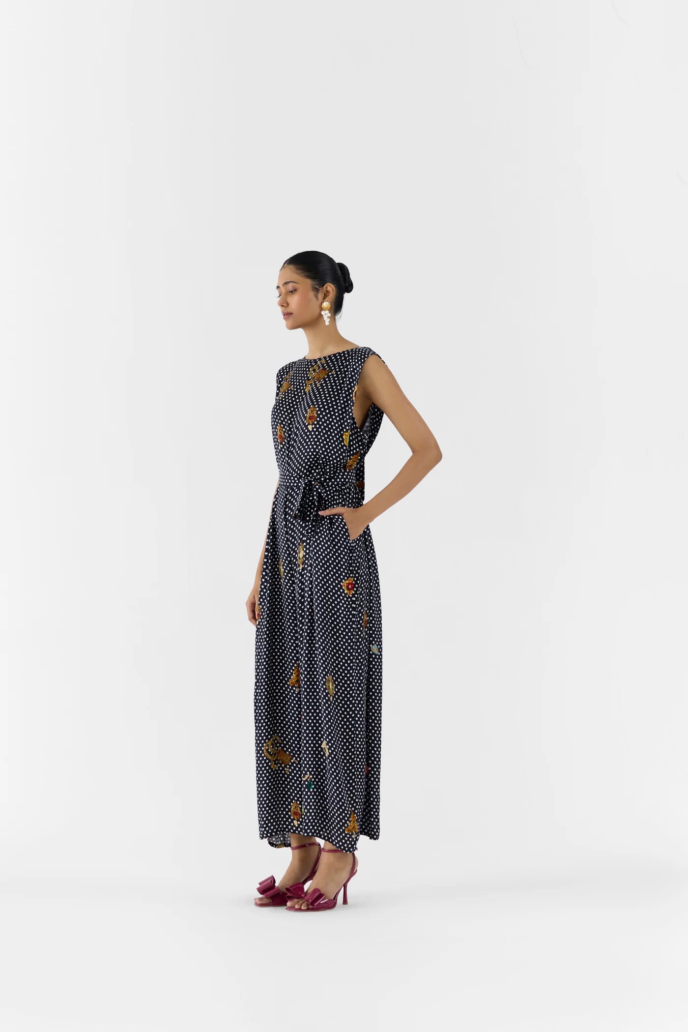 Pearl/Onyx Polka Dot Jumpsuit