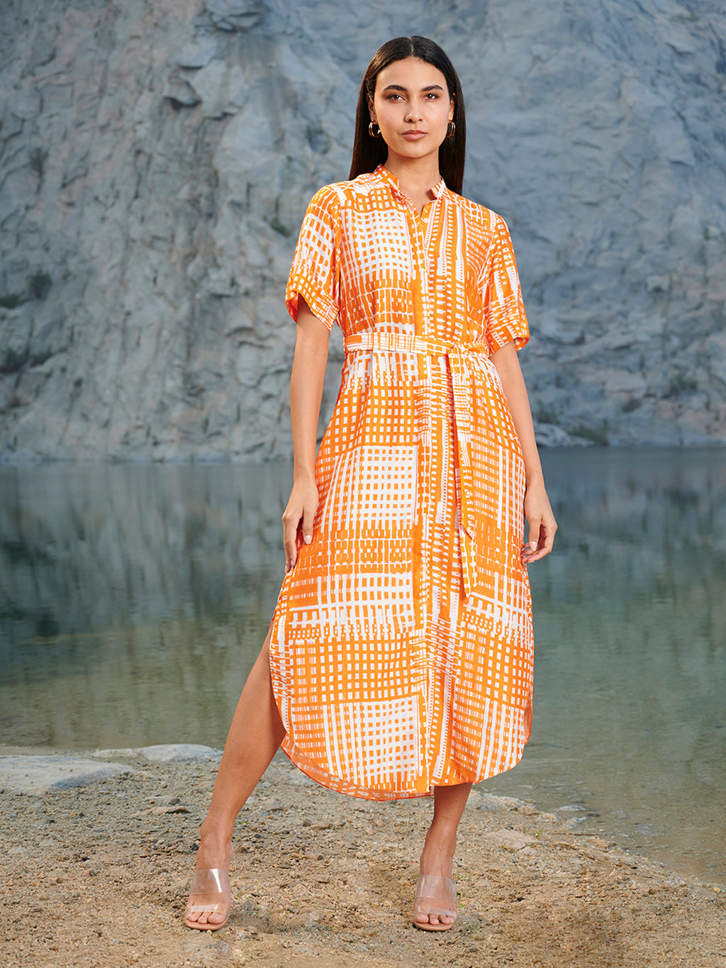 ORANGE AUDREY DRESS