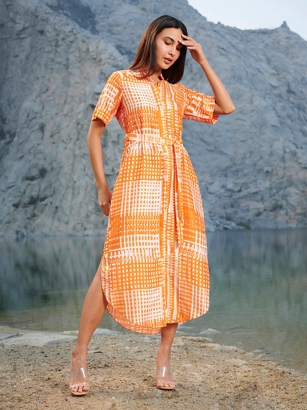 ORANGE AUDREY DRESS