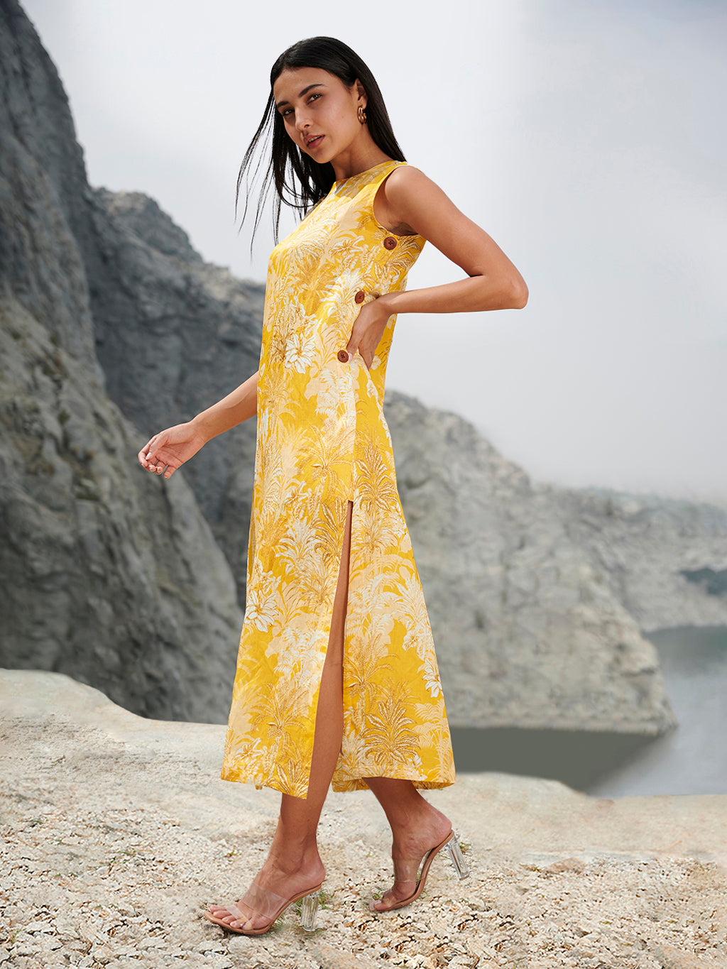 YELLOW CORAL DRESS