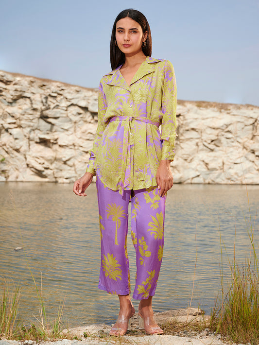 PURPLE AND YELLOW FROSTED CO-ORD