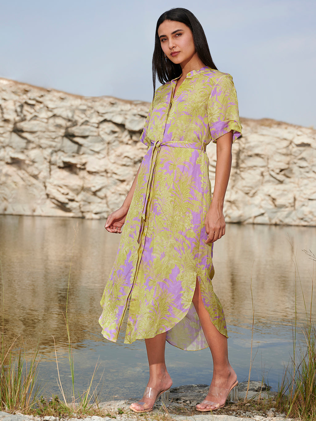 Purple and yellow audrey dress