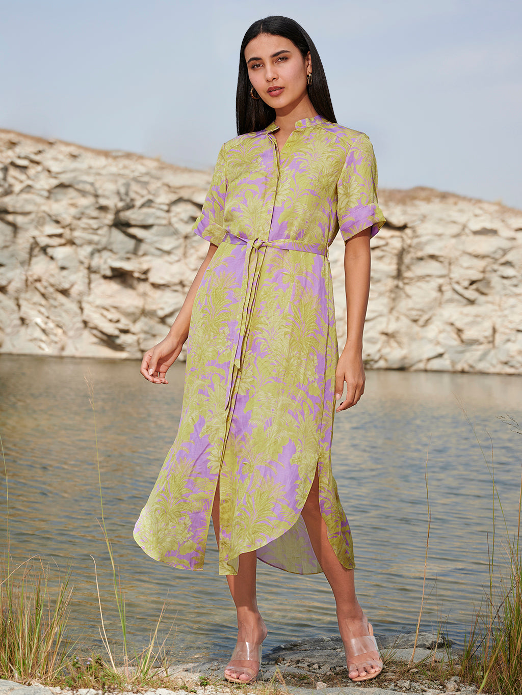 Purple and yellow audrey dress