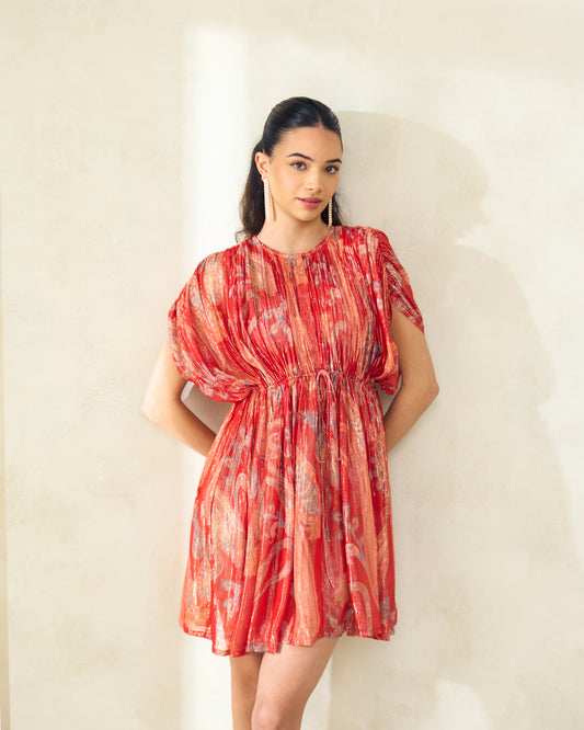 Crimson Bell Mini Dress