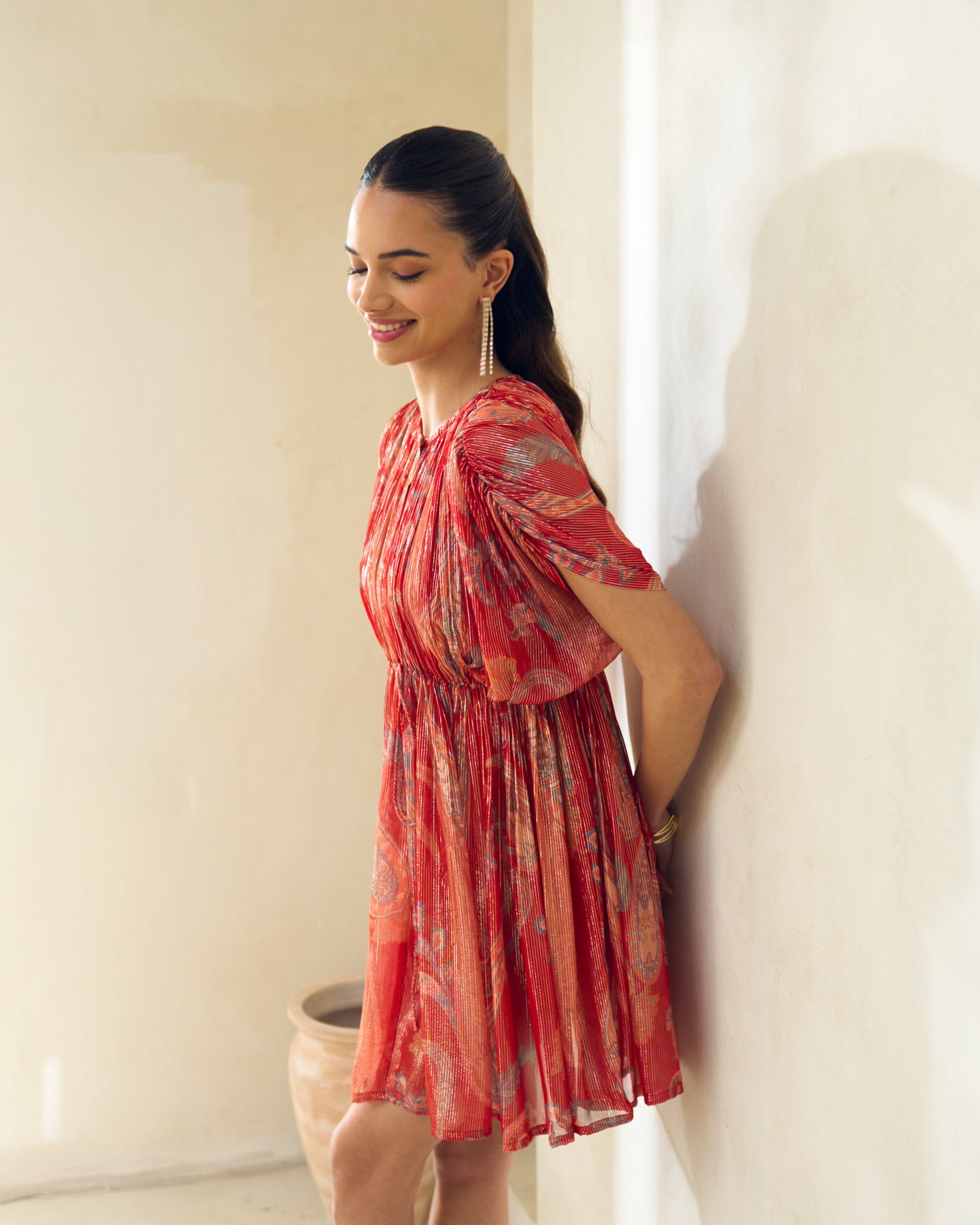 Crimson Bell Mini Dress