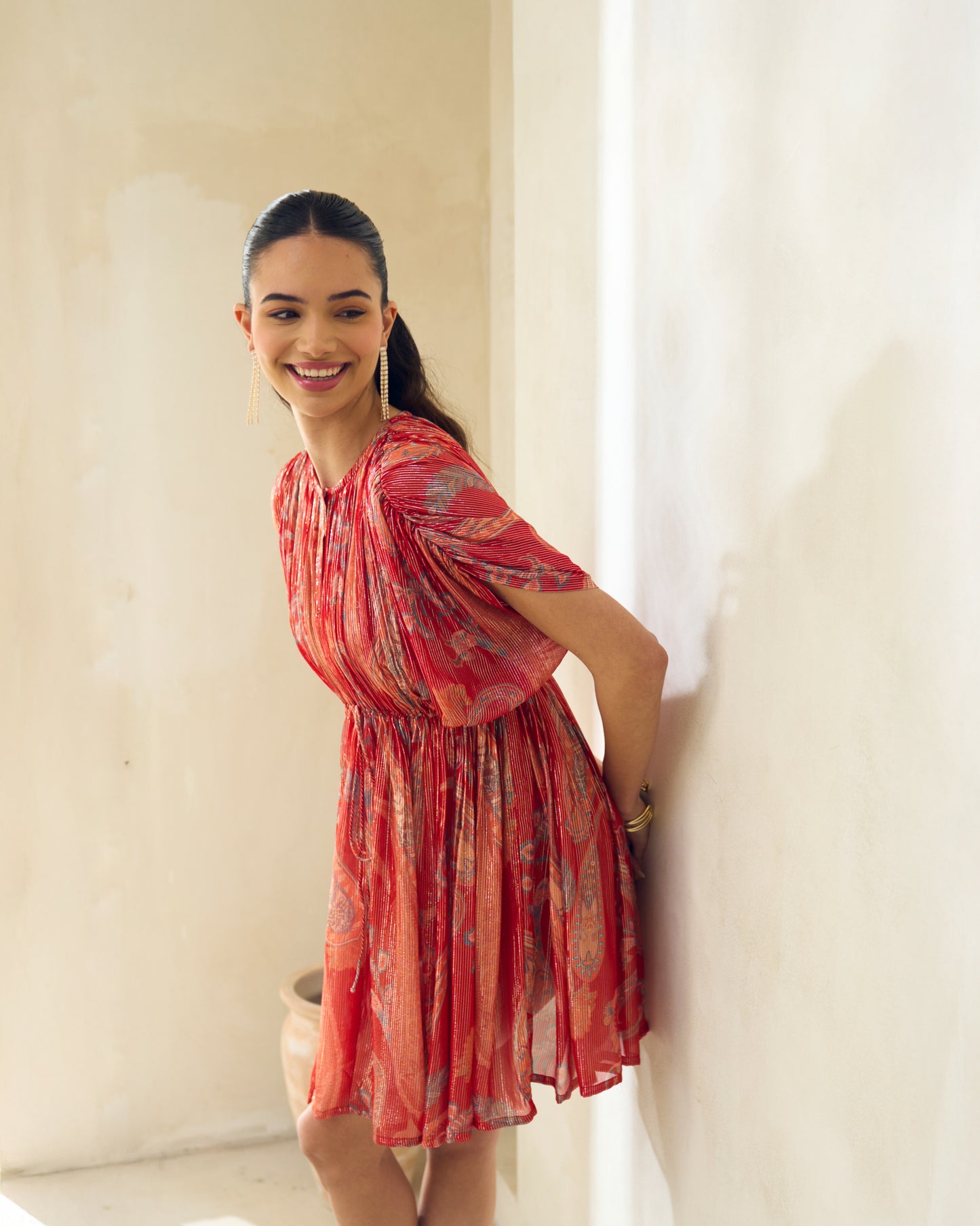 Crimson Bell Mini Dress