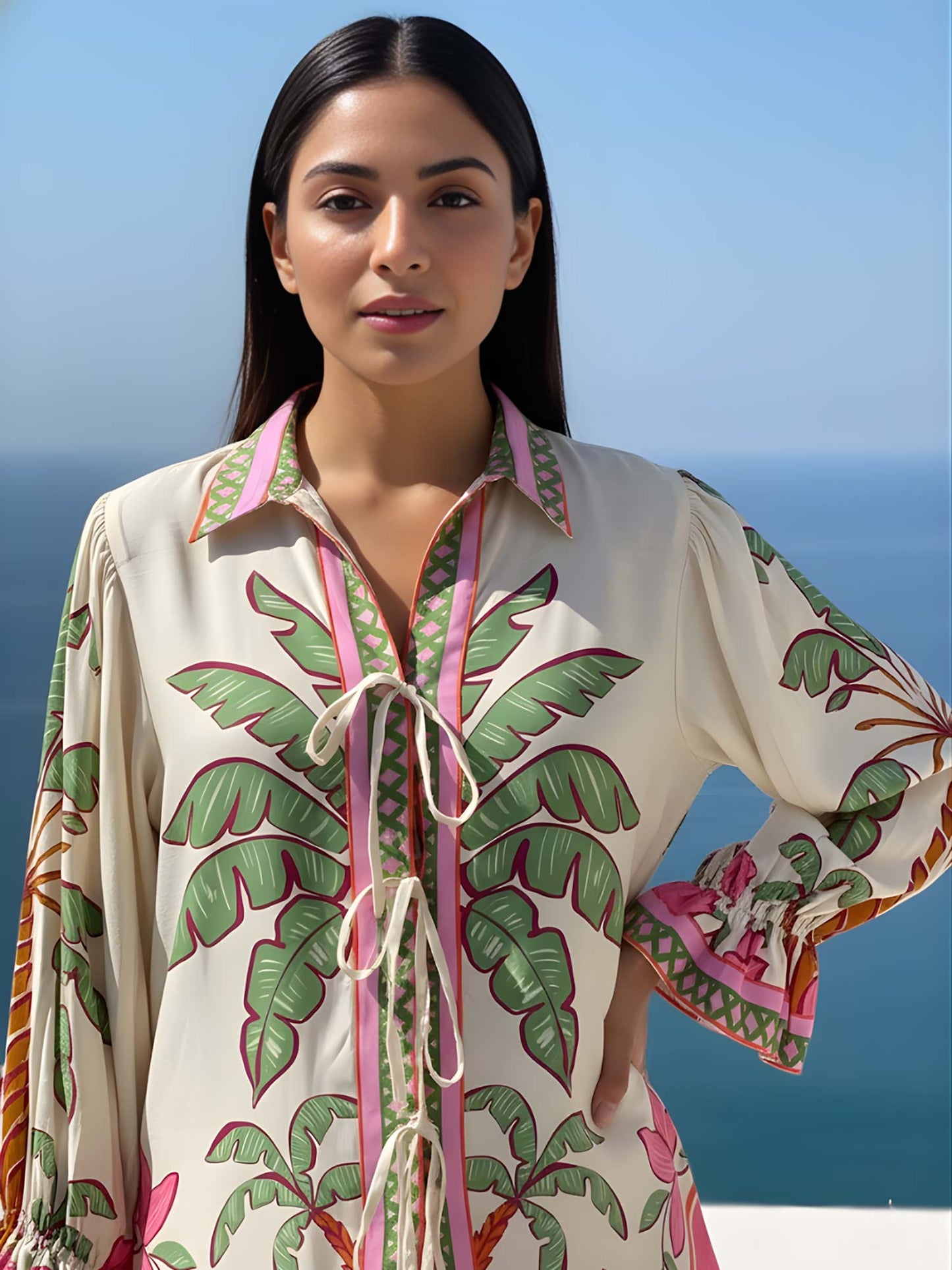 Palm Printed Trouser Set| Shirt| Pant
