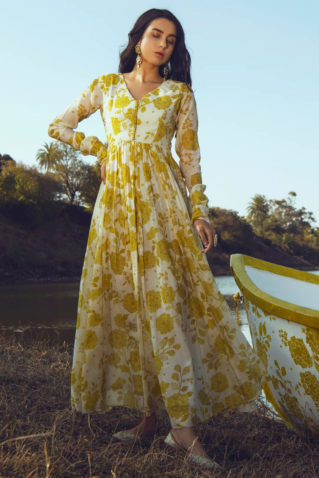 LISA ANARKALI SET – YELLOW