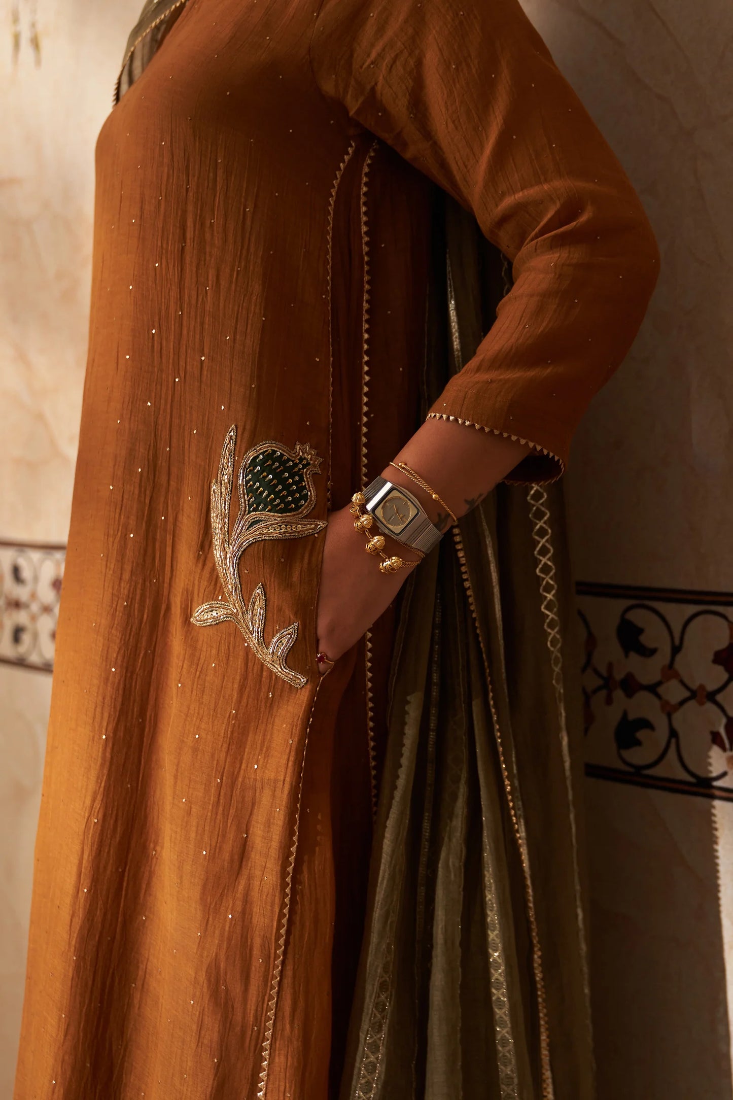 MUSTARD ANAR KURTA SET