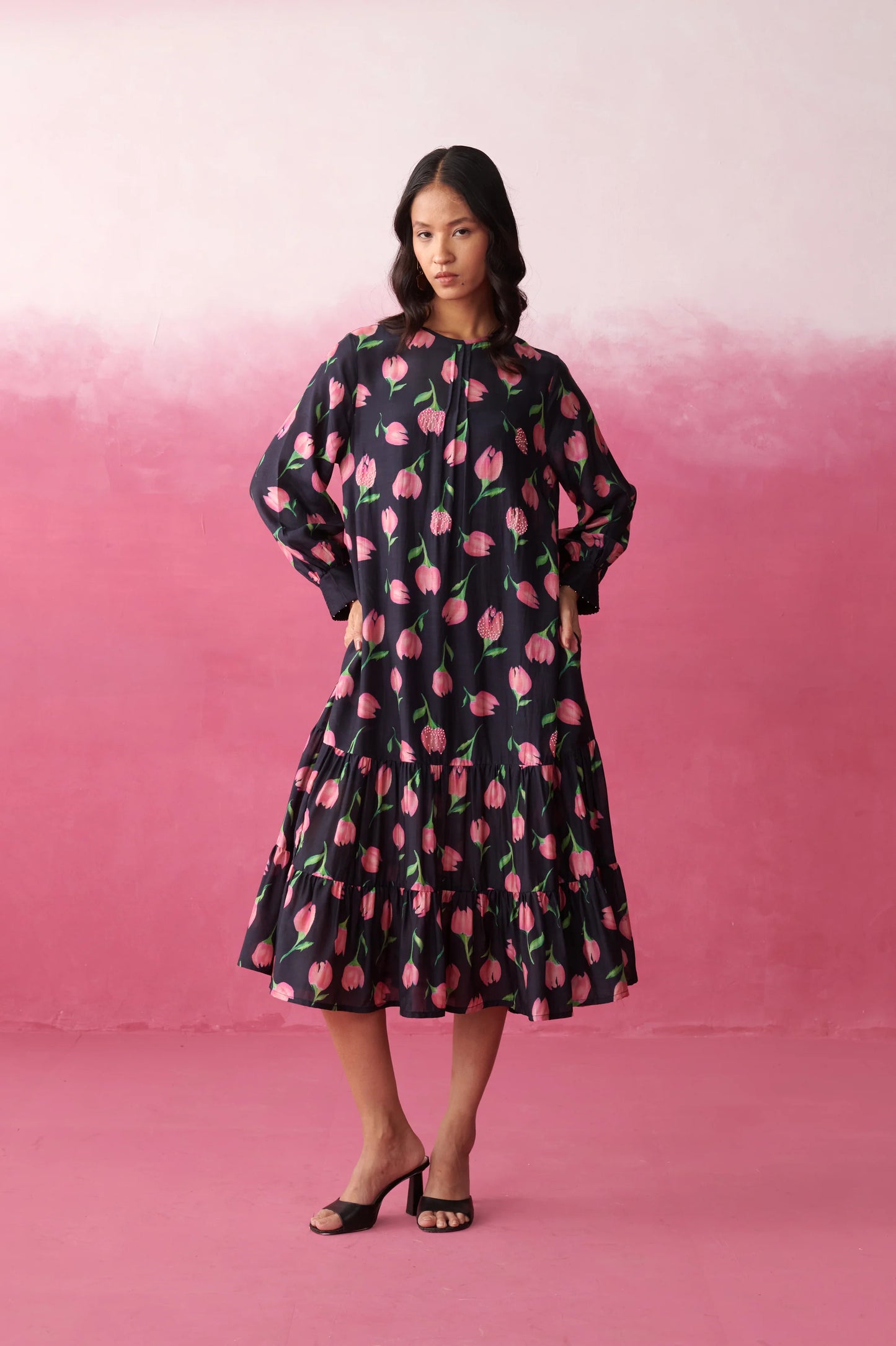 Kara Blush Noir Dress