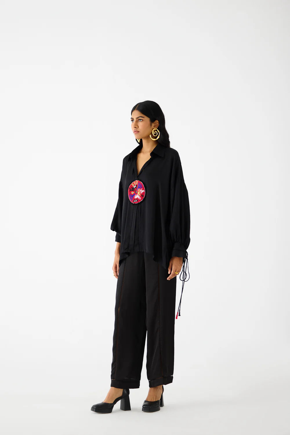 ZULU LINEN BLACK SHIRT & TROUSERS CO-ORD