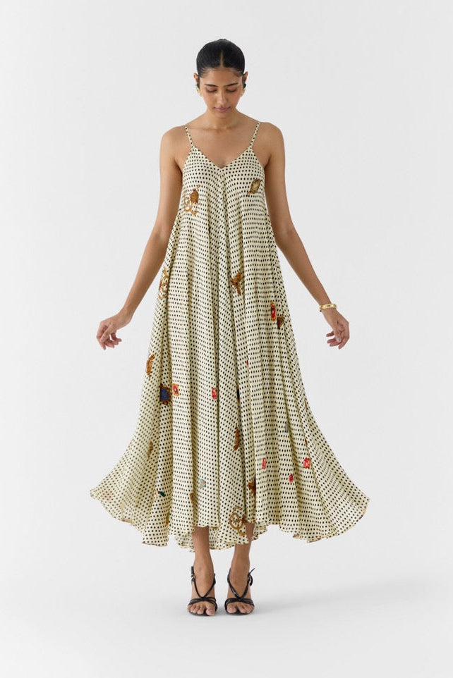 Pearl polka Dot Strap Dress