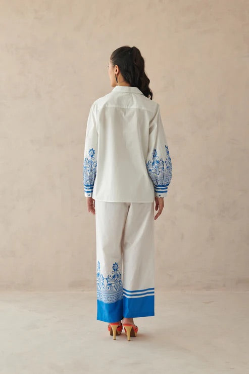 Vivia White Placement Print Shirt