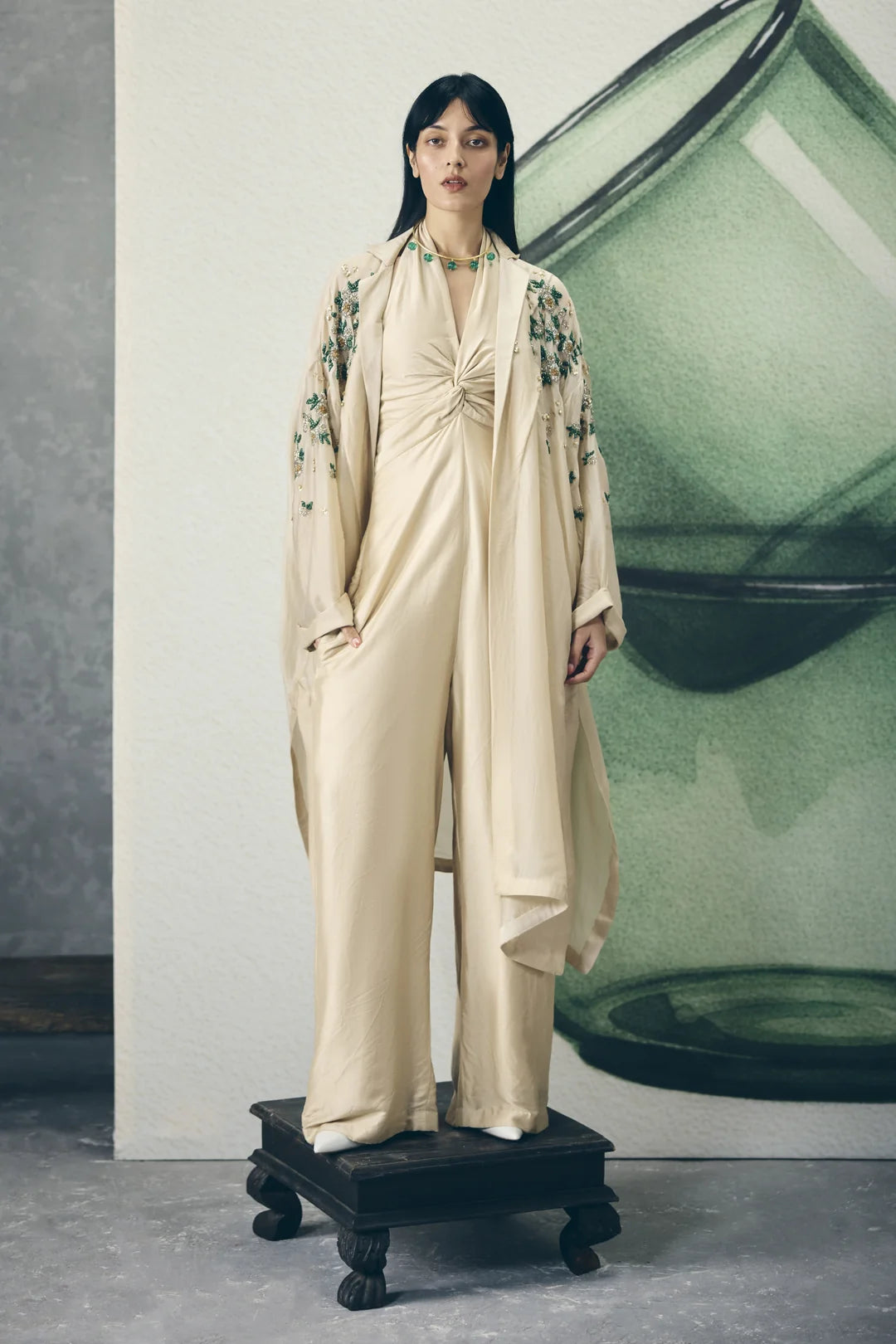 SHARGUN MEHTA IN THE SHINJU JUMPSUIT SET - IVORY