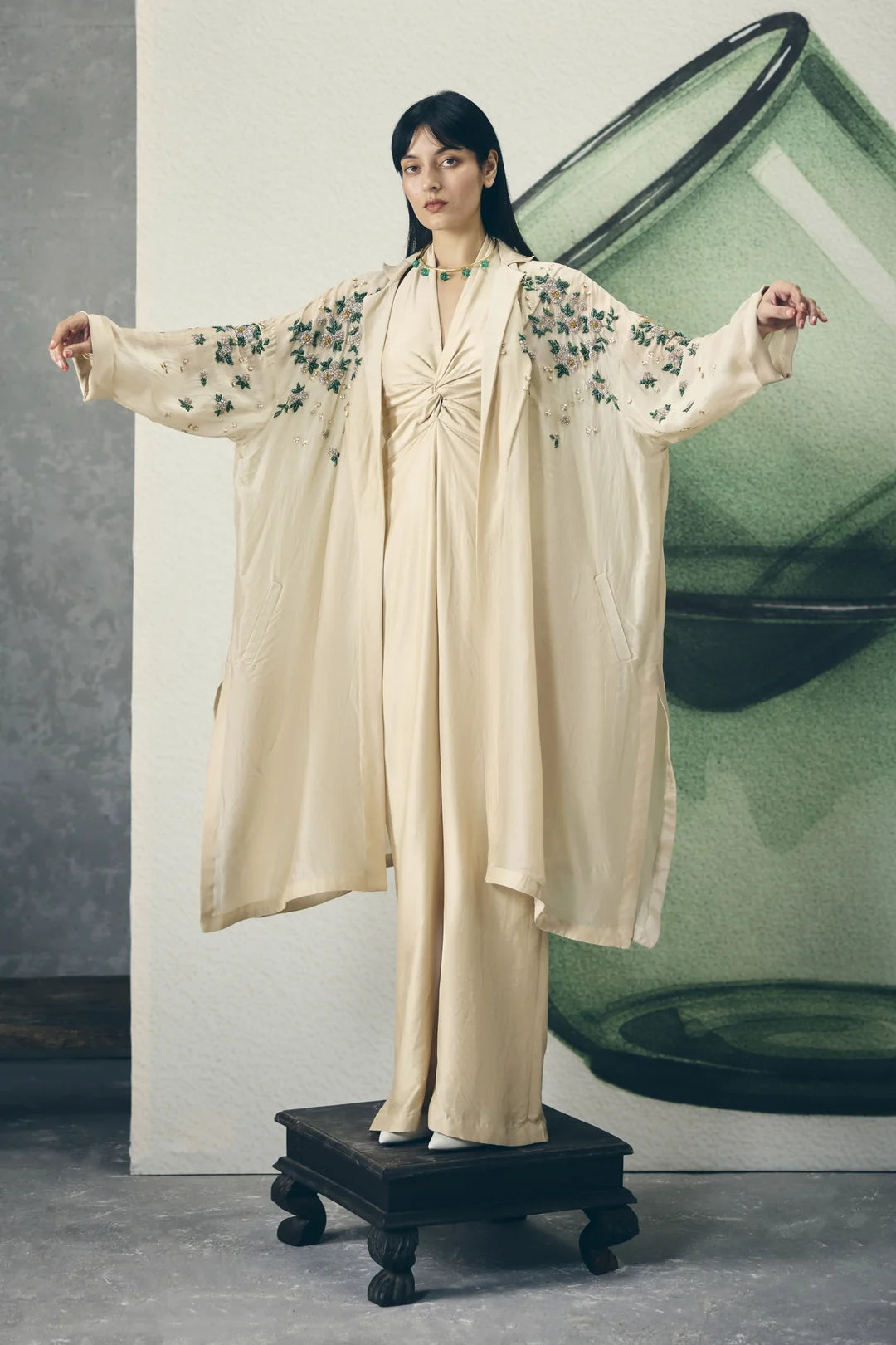 SHARGUN MEHTA IN THE SHINJU JUMPSUIT SET - IVORY